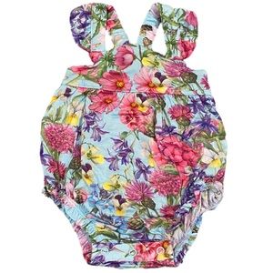 Posh Peanut Hadley Ruffled Cap Sleeve Bubble Romper